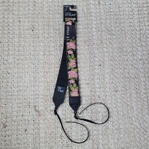 Black Camera Guitar Purse Tote Strap Pink Gold And Green Roses Perris Perri's